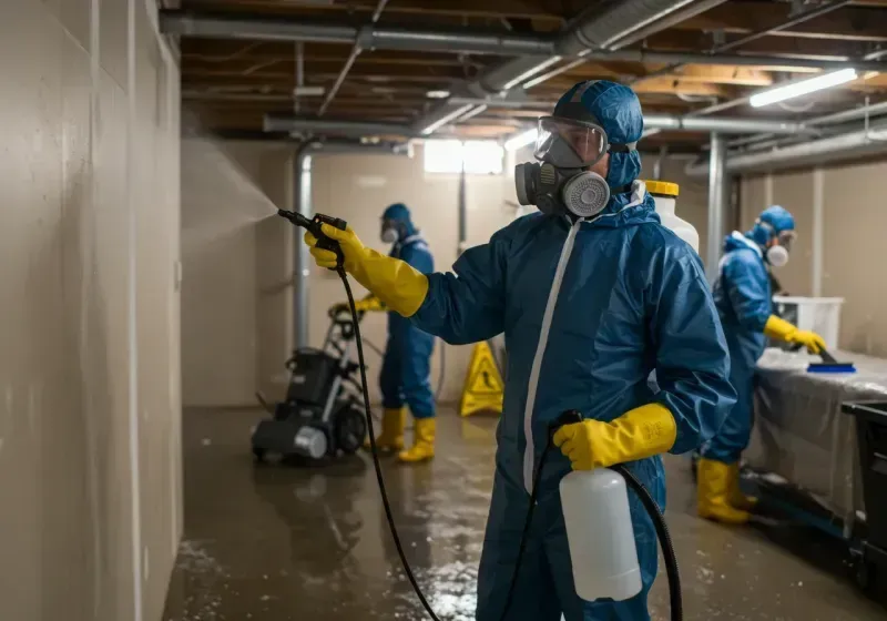 Basement Sanitization and Antimicrobial Treatment process in Howards Grove, WI